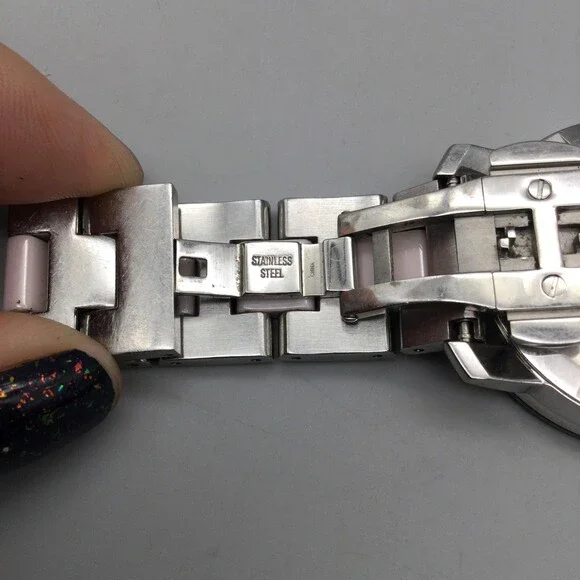 Movado BOLD Watch Womens 36mm Stainless Pink Black New Battery 6.25" - Picture 11 of 14